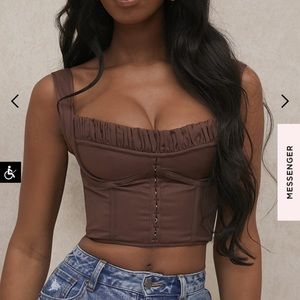 House of CB Brown Corset Top